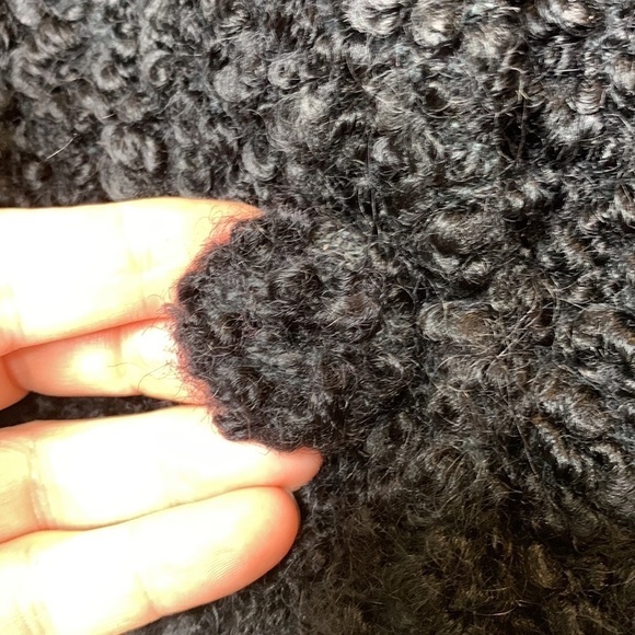 A Winter Product Vintage Black Curly Persian Lamb Fur Collar ‘60s Crop Jacket - Picture 5 of 12